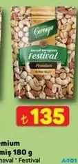 ÇEREZYA PREMİUM KARIŞIK KURUYEMİŞ FESTİVAL 180 G fiyat ve kampanya bilgisi